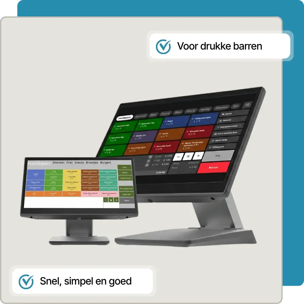 Barmedewerker bedient een Treevent-kassa aan een festivalbar